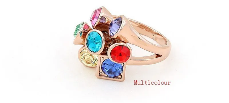 Anéis de casamento Bandas De Casamento de Alta Qualidade Rose Banhado A Ouro Feito Com Swarovski Elements Anéis de Cristal Mulheres Moda Jóias 4171