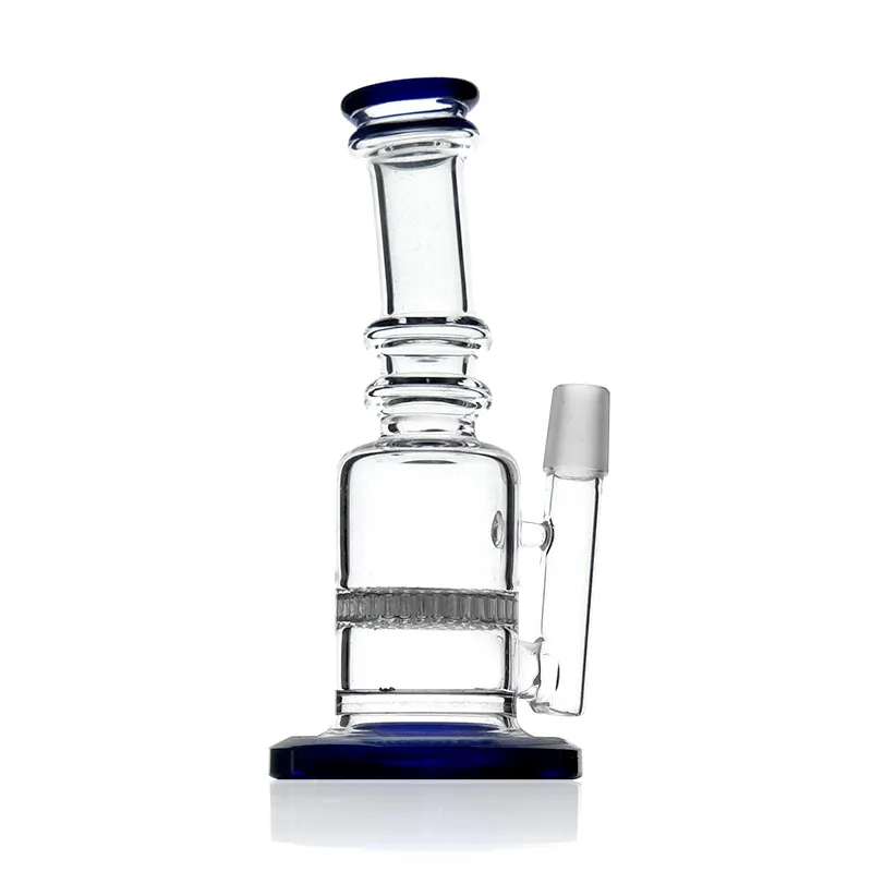 favo de mel tubulação de água de boa qualidade vidro bong para tabacco cor azul com 7 polegadas 18mm joint masculino