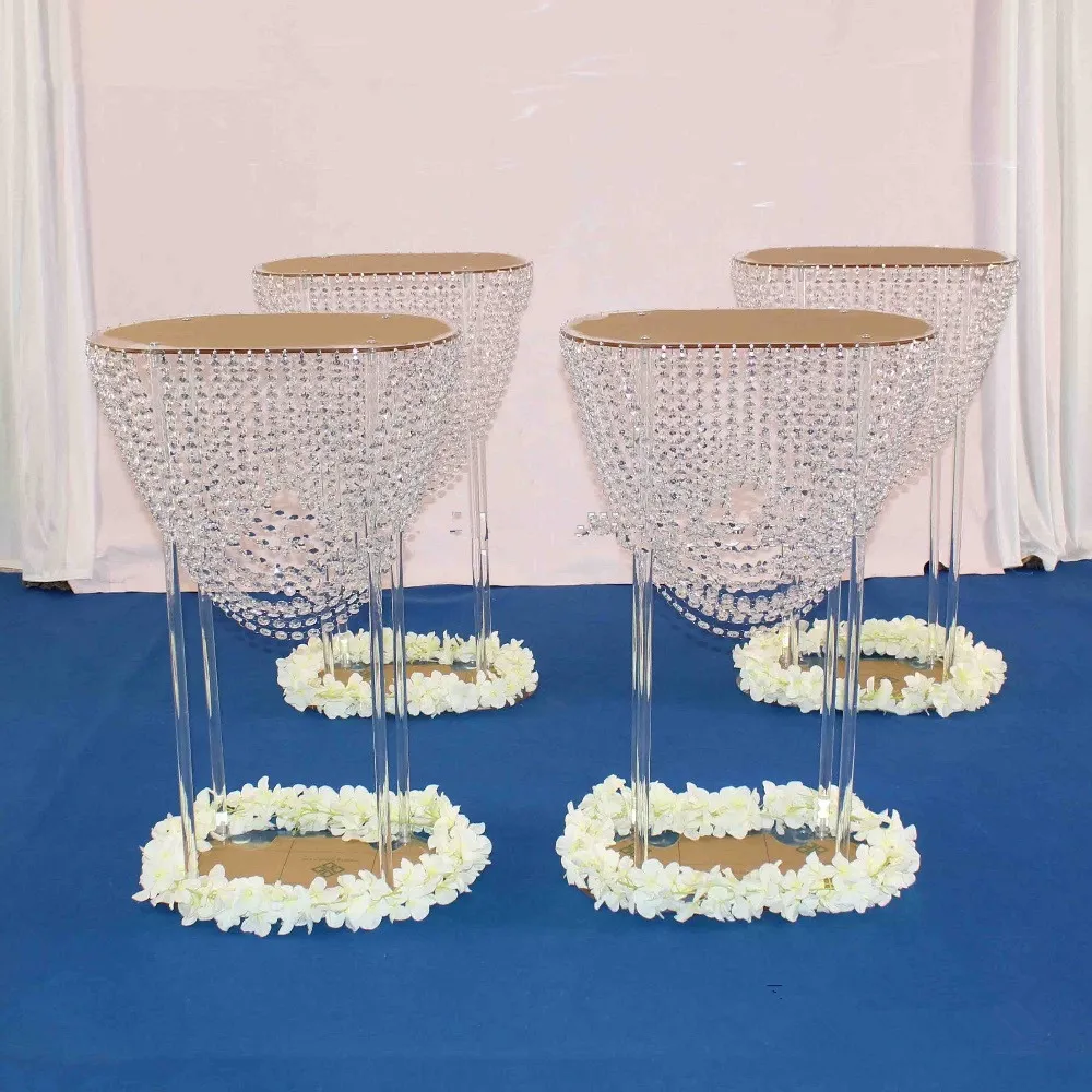 Vacker akrylstativ Bröllopsbordet Centerpieces Flower Stand Decoration