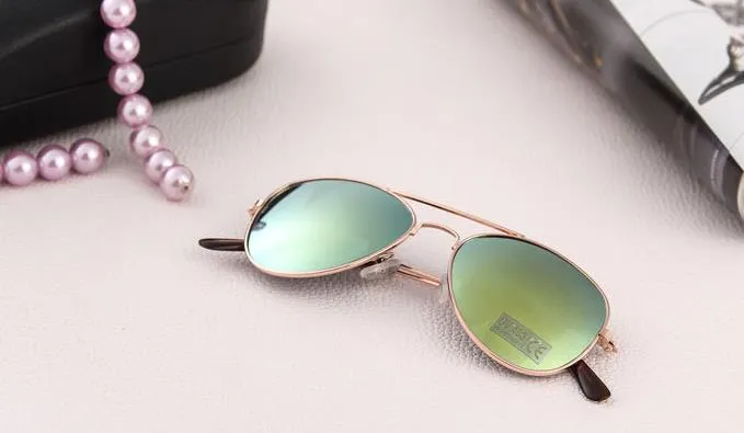 Fashion kids mirror lense sunglasses Children girl boy frog mirror reflective candy color frame sun glasses summer beach outdoor S3581692