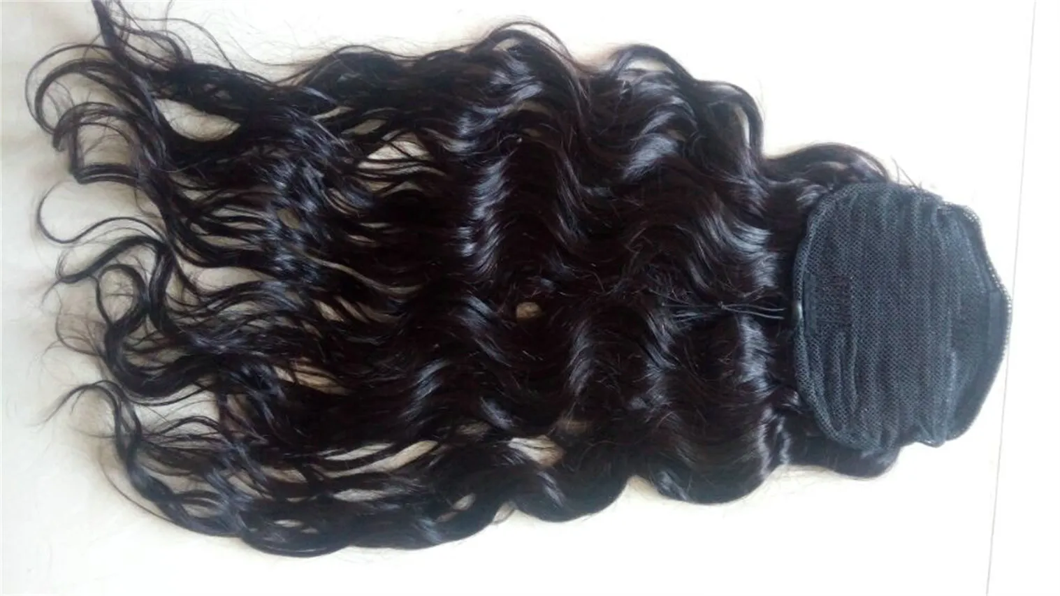 Chegada nova Cabelo Humano Rabo De Cavalo Clipe Na Onda Solta Marrom Cabelo Virgem Brasileiro natural ondulado Rabo de Cavalo Extensões de Cabelo rabo # 2 marrom escuro