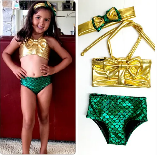 Barn som simmar bikinis Sätt två stycken Baby Girls Bathing Suit Baby Girls Mermaid Swimewear Bathing Suit6750625