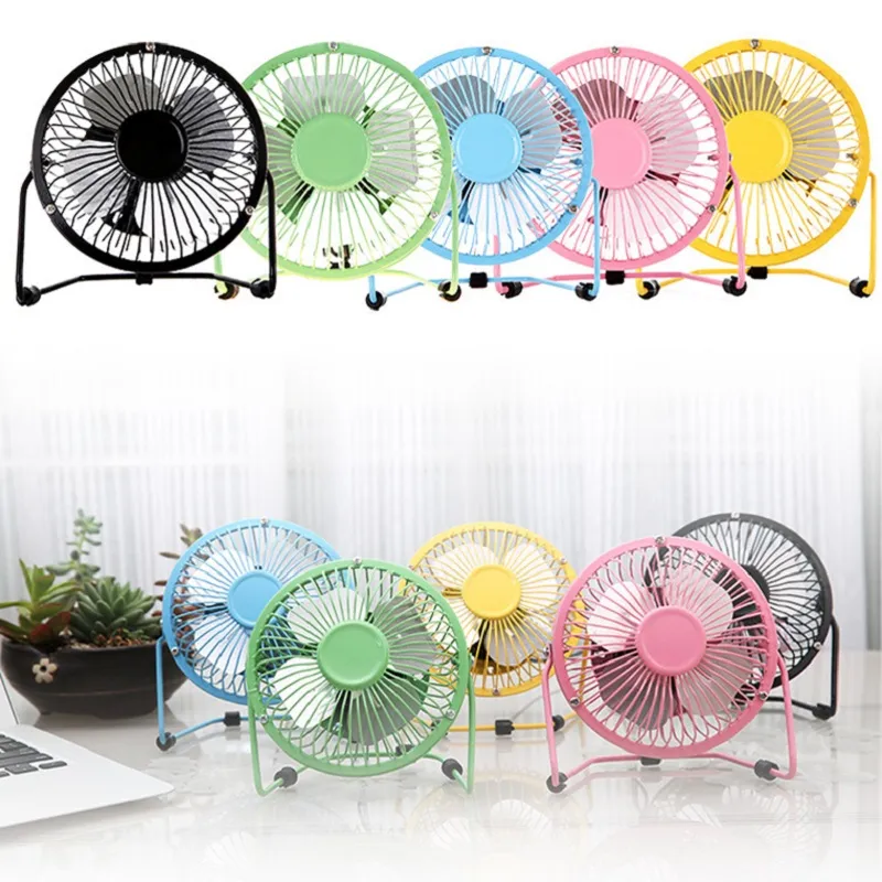 USB Elektrikli 4 "Metal Kafa Fan 360 Döndürmek Metel Sessiz Radyatör Hayranları Mini Taşınabilir Soğutucu Soğutma Masaüstü Güç PC Dizüstü Bilgisayar Masası Fan 2022