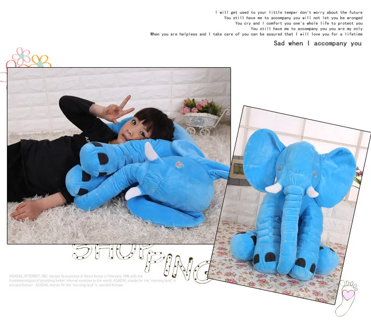 Wholesale -- Elephant Nose Stuffed Animals Doll Soft Plush Stuff Toys baby gifts soft Lumbar Pillows 33*28 cm A0280