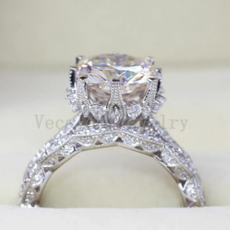 Vecalon 2016 Vintage Engagement wedding Band ring Set voor vrouwen 3ct Gesimuleerde diamant Cz 925 Sterling Zilver Vrouwelijke Party ring