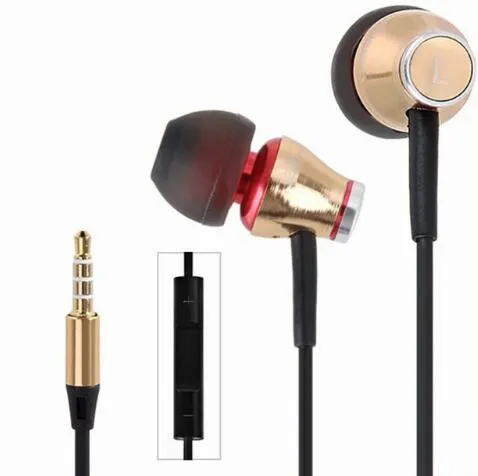 New JBM MJ900 Gold wired super bass earphones metal stereo headset fone de ouvido Auriculares with microphone