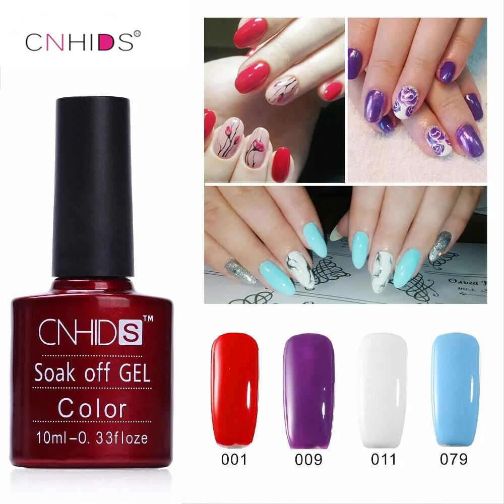 Großhandel - NEU CNHIDS 1PC Nagelgelpoliermittel UVLED glänzend bunt 132 Farben 10ML Langlebiger Soak-Off-Lack billige Maniküre