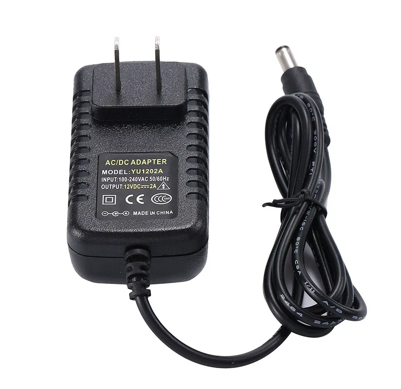 Adaptador de corriente universal de alta calidad AC 100-240V a DC 12V 2A Adaptador de fuente de alimentación Enchufe de EE. UU. 5.5 * 2.1mm-2.5mm Con chip IC DHL Envío gratis