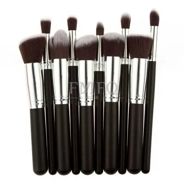 Escovas de maquiagem Profissional Brush Kit de Escova de Nylon Habitação De Madeira De Madeira Eyeshadow Foundation Ferramentas