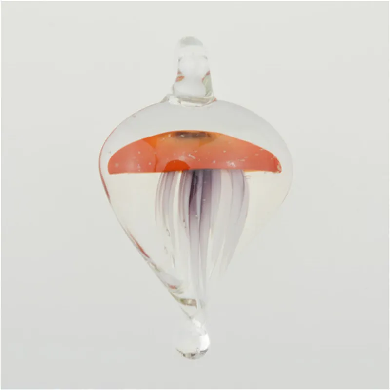 2016 Clear Jellyfish animal Shaped Glass Pendants Necklace Unique Murano Glass Jewelry Lampwork Glaze Pendant in Bulk Cheap 