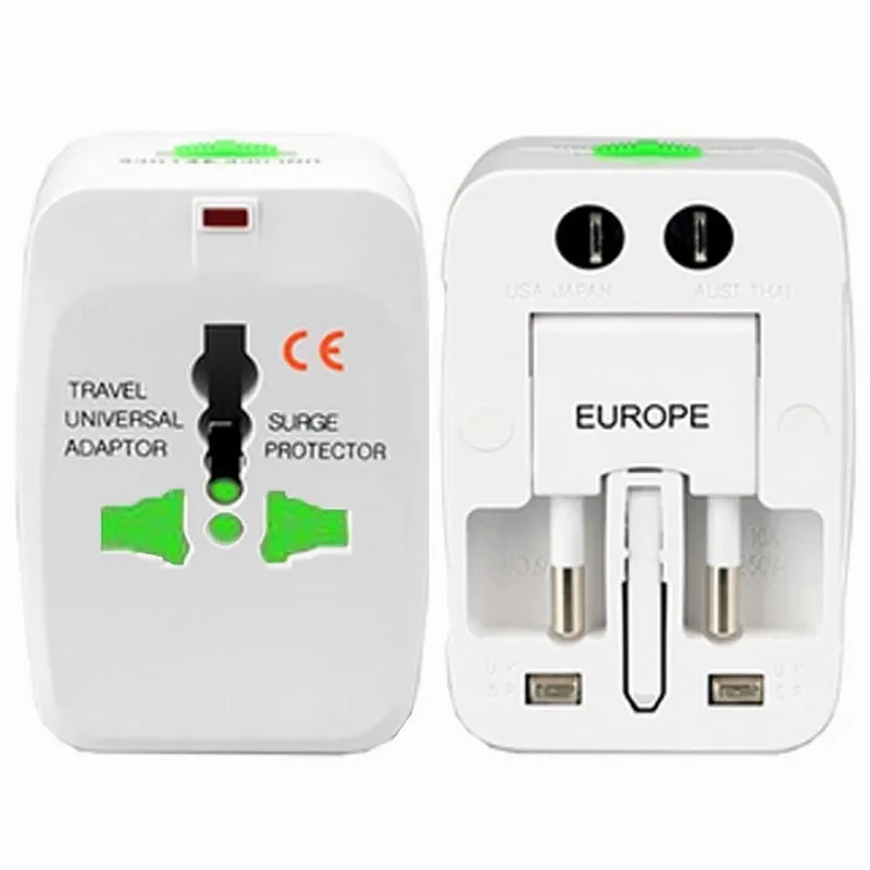 Hurtownie 50 ps / partia Wszystkie w jednej uniwersalnej adapter wtykowej World Travel AC / DC Ładowarka zasilania Adaptery z AU US UK Converter Plug