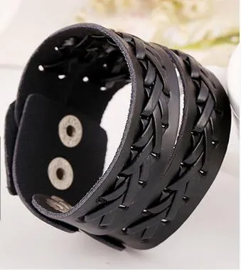 2017, new woven head layer leather bracelet, Europe and America popular new bracelet, leather jewelry, leather bracelet