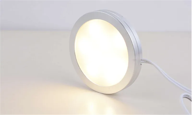 wholesale 2W 2.5W LED puck light 12V 220V 110V ultra thin round LED under cabinet light kitchen lamp