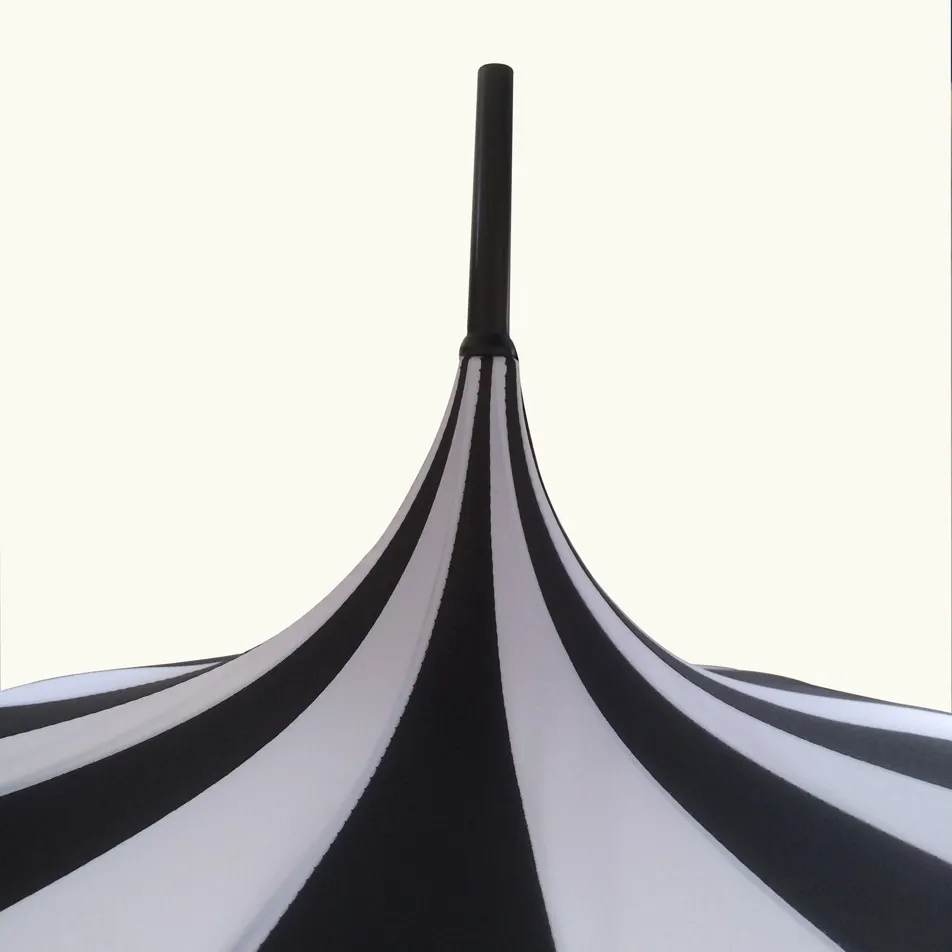 Parapluie de Golf à rayures noires et blanches, Design créatif, pagode droite à long manche, 10 pièces, 4675603