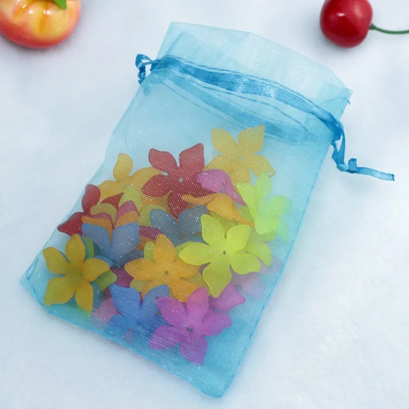 Lake Blue Bolsas Organza Drawstring Teceleri Takı Partisi Küçük Düğün Favor Hediye Çantası Ambalaj Hediye Şeker Sarısı Kare 5x7cm 2x2 189b