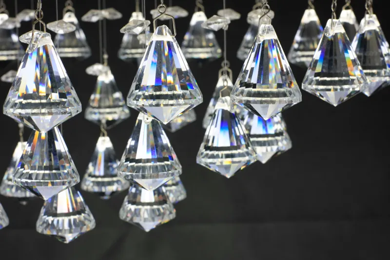 Crystal Kroonluchter Diamant Crystal 15 Inch Eetkamer Lamp Drawing Room Lights Roestvrij staal 10 inches Hoog