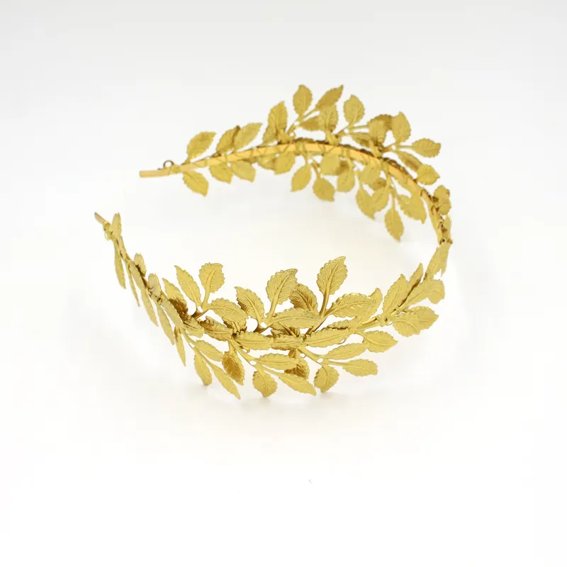 2019 Gouden Vintage Hoofdband Bruiloft Accessoires Glanzende Luxe Hoofdtooi Bladeren Bruidshaar Elegant in Goud O4024087752