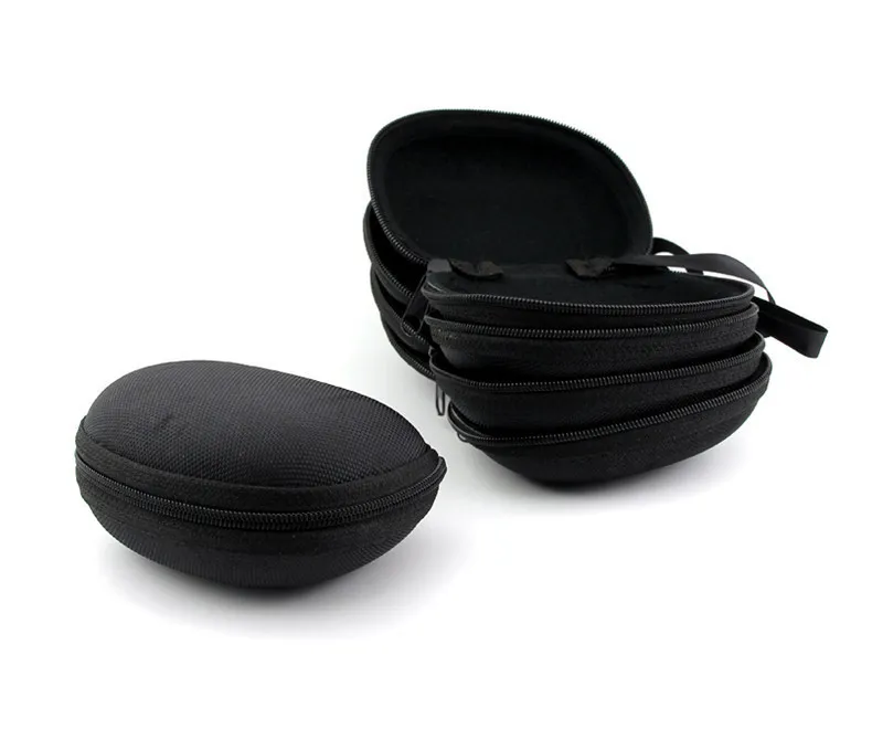 10Pcs/Lot New Black Folding Reading Glasses Hard Sunglasses Case Portable Lanyard Zipper Glasses Boxes Storage Box