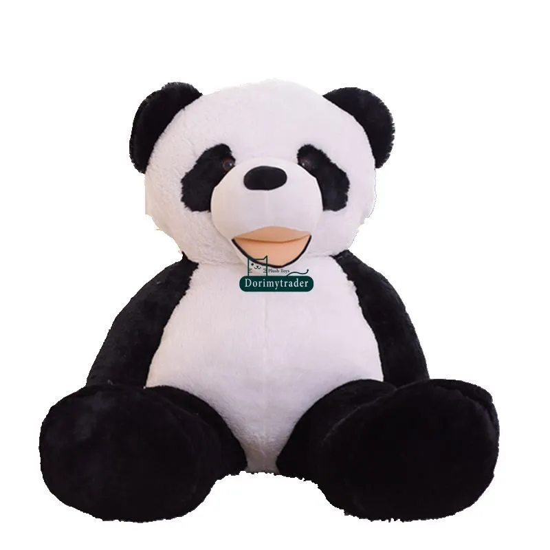 Dorimytrader Jumbo Cartoon Panda Pluszowe Zabawki Gigantyczne Uśmiechnięte Panda Faszerowane Poduszki Zabawki Zwierząt Dolls Great Prezent Dekoracji 102 cali 260 cm DY60396