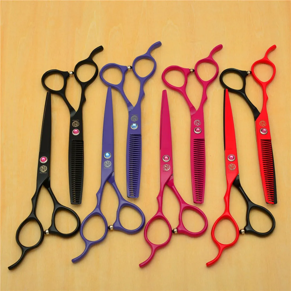 Tesoura de cabeleireiro da mão esquerda 8001 # 6 '' '17.5cm Roxo Dragon Corte Tesoura Tesoura Tesoura Profissional Human Human Scissors