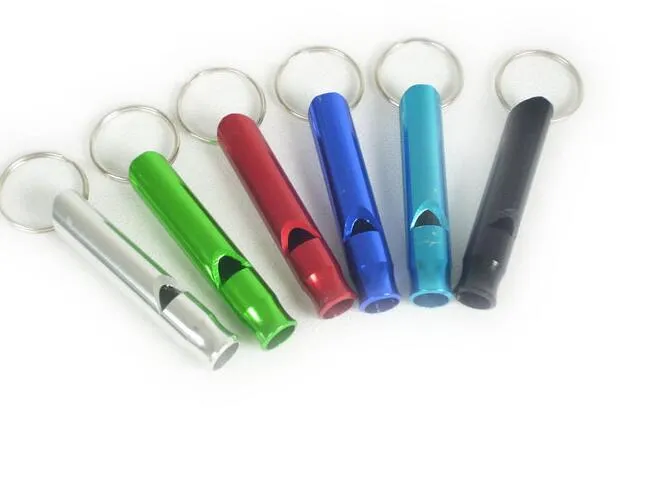 high sound colorful metal safety emergency whistle with key ring outdoor camping rescue Survival Whistle for help Halloween kids toy whistle