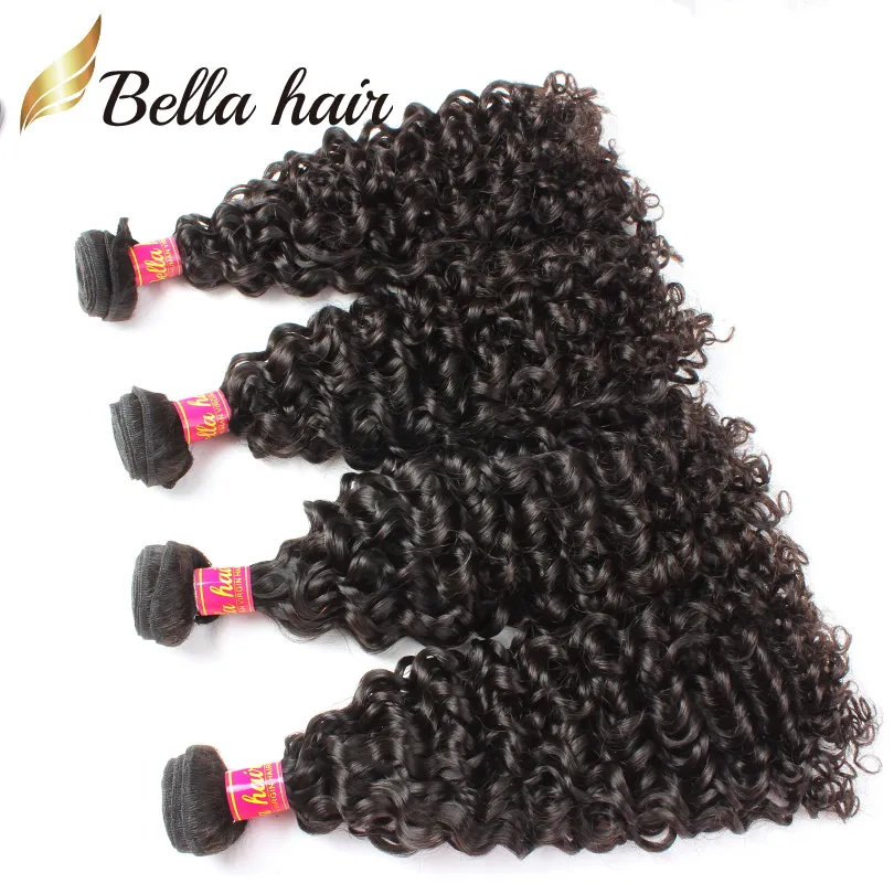 11A Quality Virgin Hair Curly Bundles Weave Unprocessed 100% Human Hair Extensions Wave Cut From Young Donor Natural Black