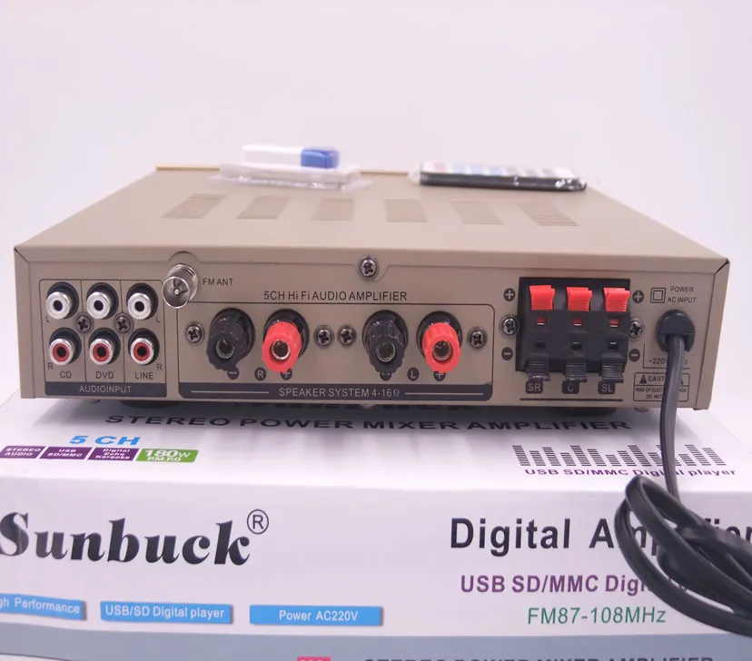 Amplificatore di potenza digitale intero a 51 canali interi con Carda domestica Cara OK Card Modulo Bluetooth USB FM Radio4129673