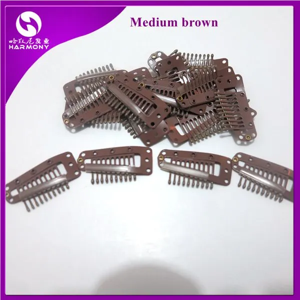 /bag 38mm hair weave Clips with silicone for hair extensions and weft black brown blonde in Stock 