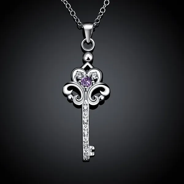 nuovo argento del fiore di marca di modo di figura 925 collane del pendente STPN082B, migliore regalo gemma viola collana di gioielli in argento sterling