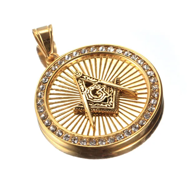 Novo Aço Inoxidável Homens Freemason Signet Pingentes Passado Master Masonic Símbolo Emblema Pingente Colar de Jóias