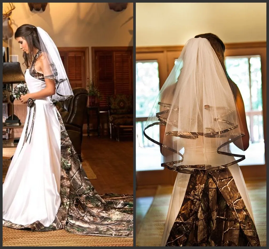 Two Layers Camo Bridal Veils Price 2022 Simple Unqiue Design Sexy Style Custom Made Hot Sales High Quality