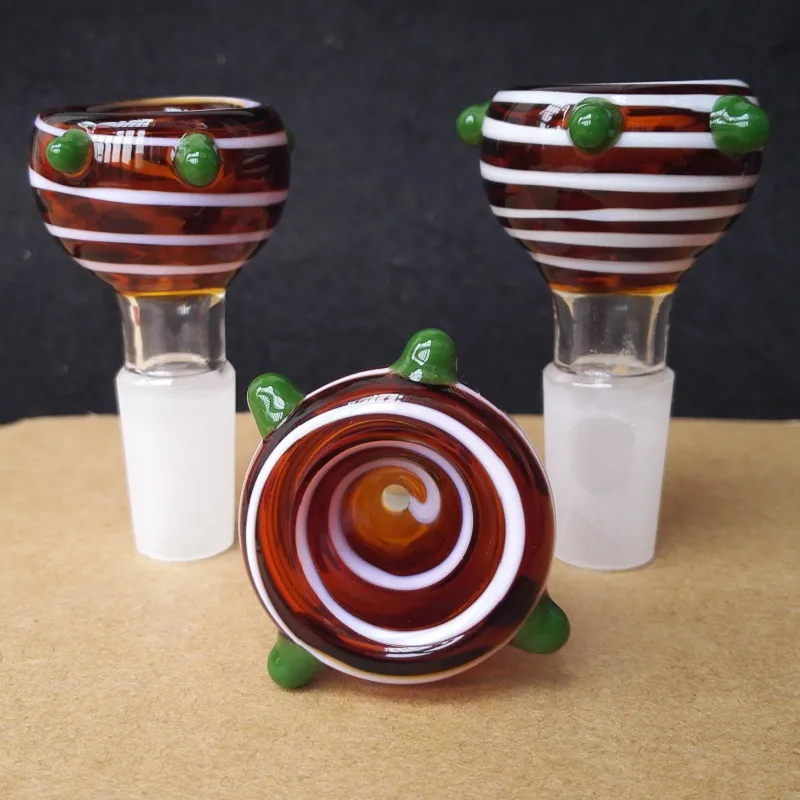 Heady Glass Bowl 14mm 18mm Manlig Joint Wig Wag Färg Färgglada För Bongs Rökning Rör örtskål