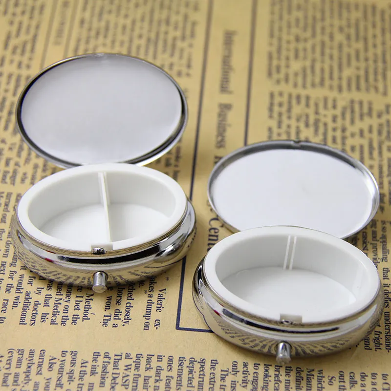Hela 10st Oval Blank Pill Boxes Metal Organizer Box of Medicine Customized DIY Promotion GiftS Ship7891163