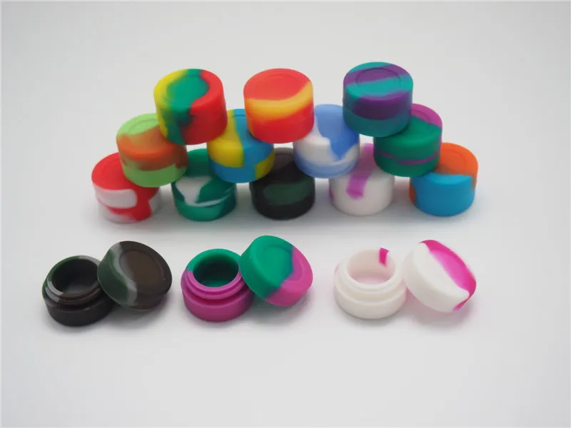 Contenitore in silicone da 3 ml Contenitori Dab per vaporizzatore per barattolo di cera per fumo antiaderente MOQ = 100