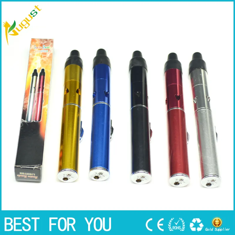 Click N Vape sneak A vape built-in Wind Proof Torch Lighter retail box smoking metal pipes Herbal portable Vaporizer for dry herb tobacco