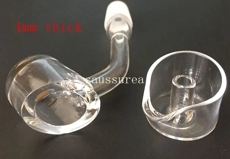 Groothandel 4mm dikke kwartsbanger nagel met kwarts carb cap vrouwelijke mannelijke 10mm 14mm 18mm gewricht 45 graden quartz banken nagels voor glazen buizen