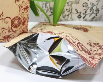 Partihandel 12-29cm Kraft Papperlås med dragkedja Bag Plast Retail Packaging Blommor Skriv ut Ställ upp matväskor 100st / mycket