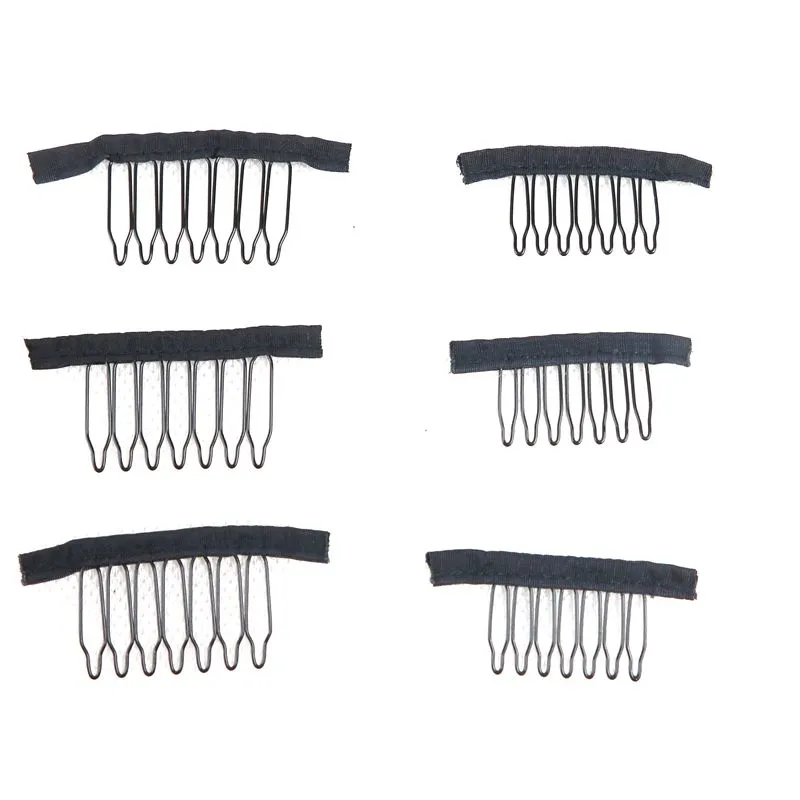 Wig Combs to Secure Wig - 100 Pcs Wig Combs for Making Wigs 7-teeth Wig  Clips Black Wig Combs Wig Clips to Secure Wig