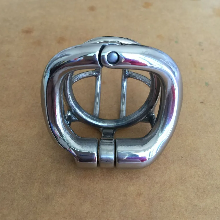 Curva anel de pressão design masculino super pequeno aço inoxidável gaiola pênis anel cinto dispositivo adulto bdsm produtos brinquedo sexual s0527795261