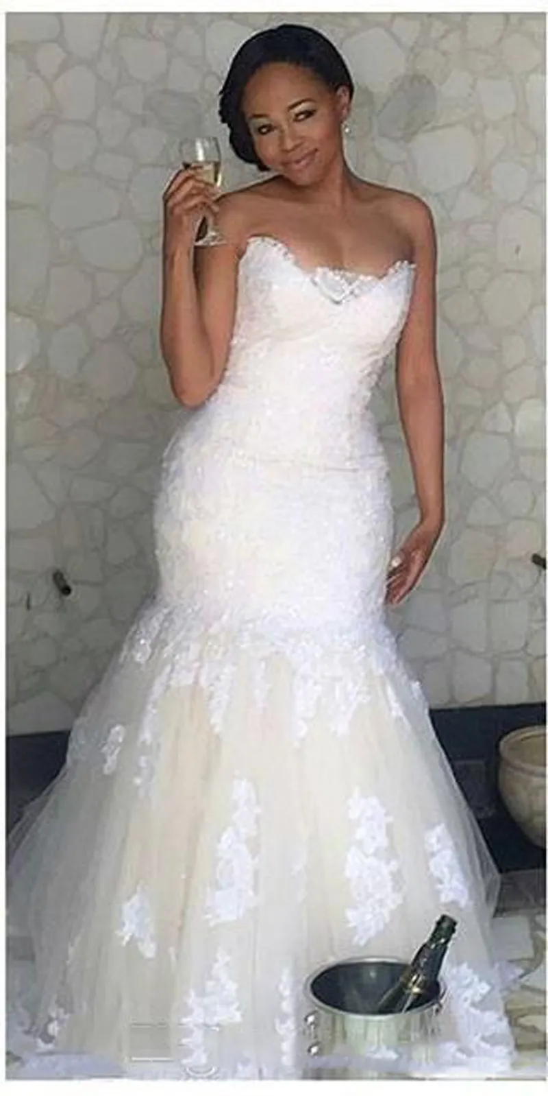 Estilo árabe Lace Vintage Sereia Vestidos de Casamento 2018 Backless Sexy Gordura Vestidos de Noiva com Lace up Barato Querida Apliques vestido de tule