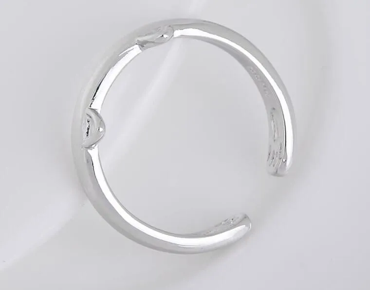 Anillo de oreja de gato Chapado en plata, diseño bonito, joyería de moda, anillo de gato para mujeres, niñas, regalos para niños, Anel ajustable HJIA856