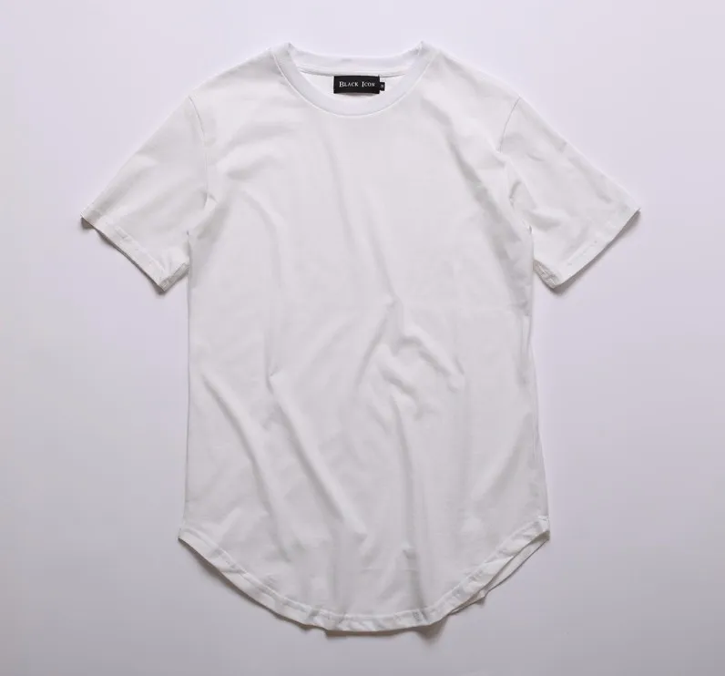 T-shirts Mens stora och långa kläder Designer Citi Trends Kläder T-shirt Homme Curved Hem Tee Plain White Extended Korean1