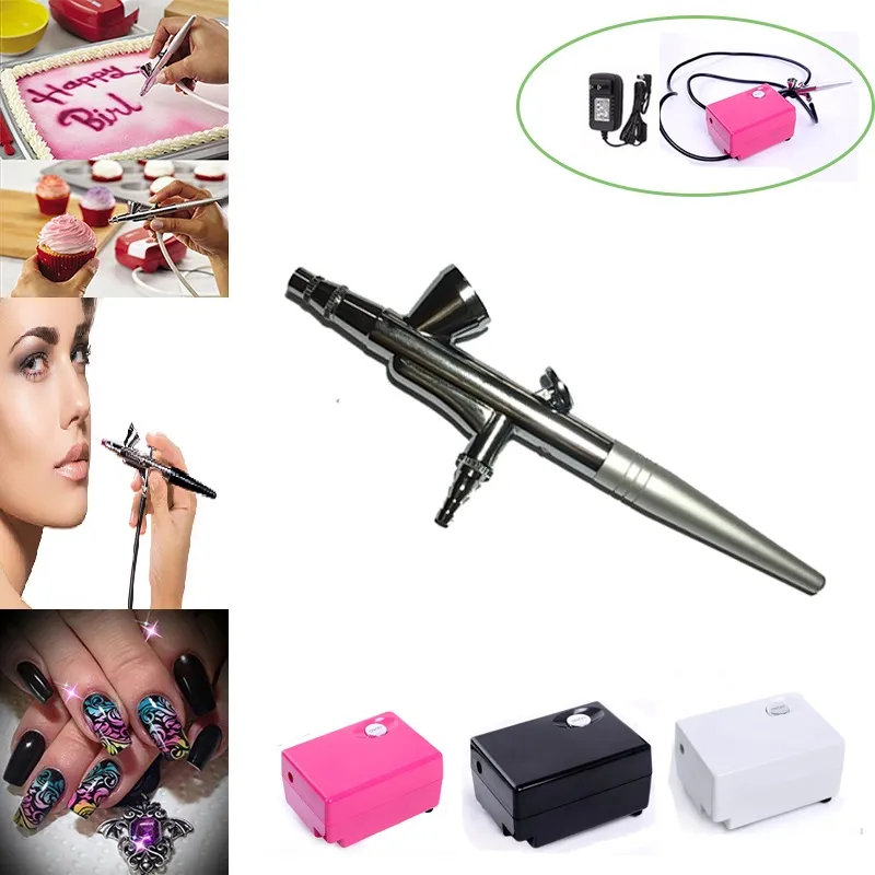 Airbrush Tattoo Supplies Compressor 0.4mm Needle makeup Kit for face body paint spray gun airbrushes cake nails Temporary tattoo