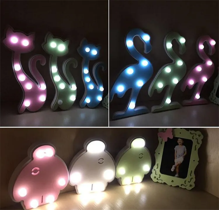 LED Night Lights Table Lamp Marquee Lamp Unicorn Flamingo Fairy Lamp Outdoor Garland Christmas Home Party Romantic Decoration