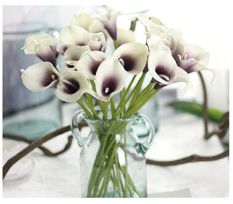 y Vintage sztuczne kwiaty Calla Lily bukiety 34,5 cm / 13,6 cal na imprezę domu bukiet ślubny