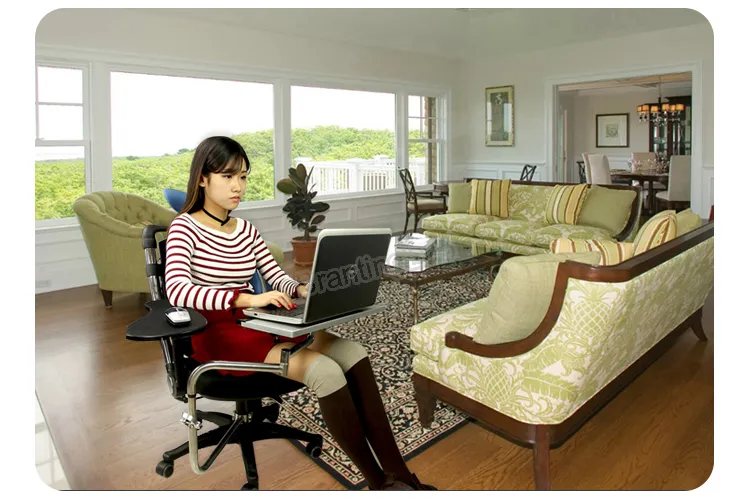 Full Motion Chair Mount Keyboard Mouse Pad Ergonomic Laptop