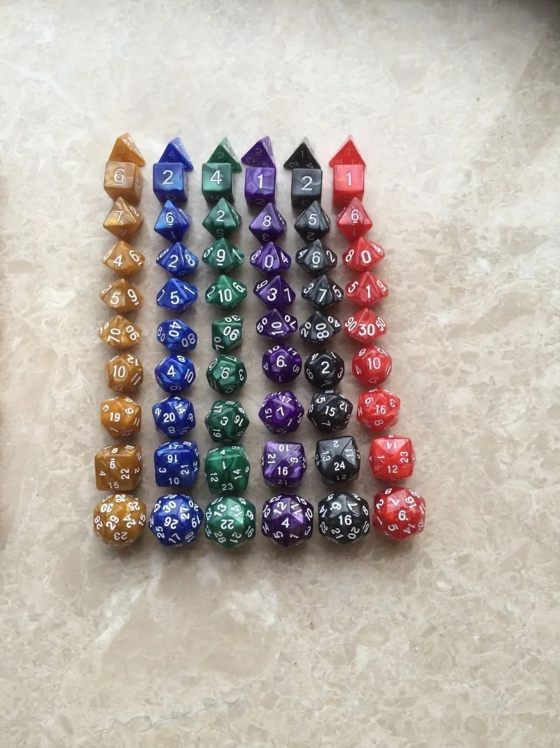 10-teiliges Würfelset, mehrseitige polyedrische Würfel-Sets, RPG-Spiel, 1 Stück * D4, D6, D8, D12, D20, D24, D30, D10 0–9, 1–10, 00–90 #D15