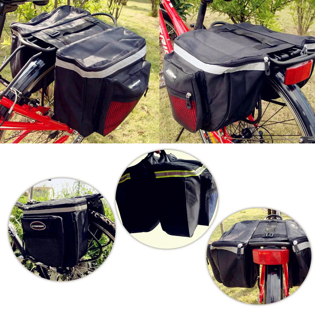 Blue Red Black 2016 hot sale factory directly Cycling Bicycle Bike Rack Back Rear Seat Tail Carrier Trunk Double Pannier Bags/Rear Bags