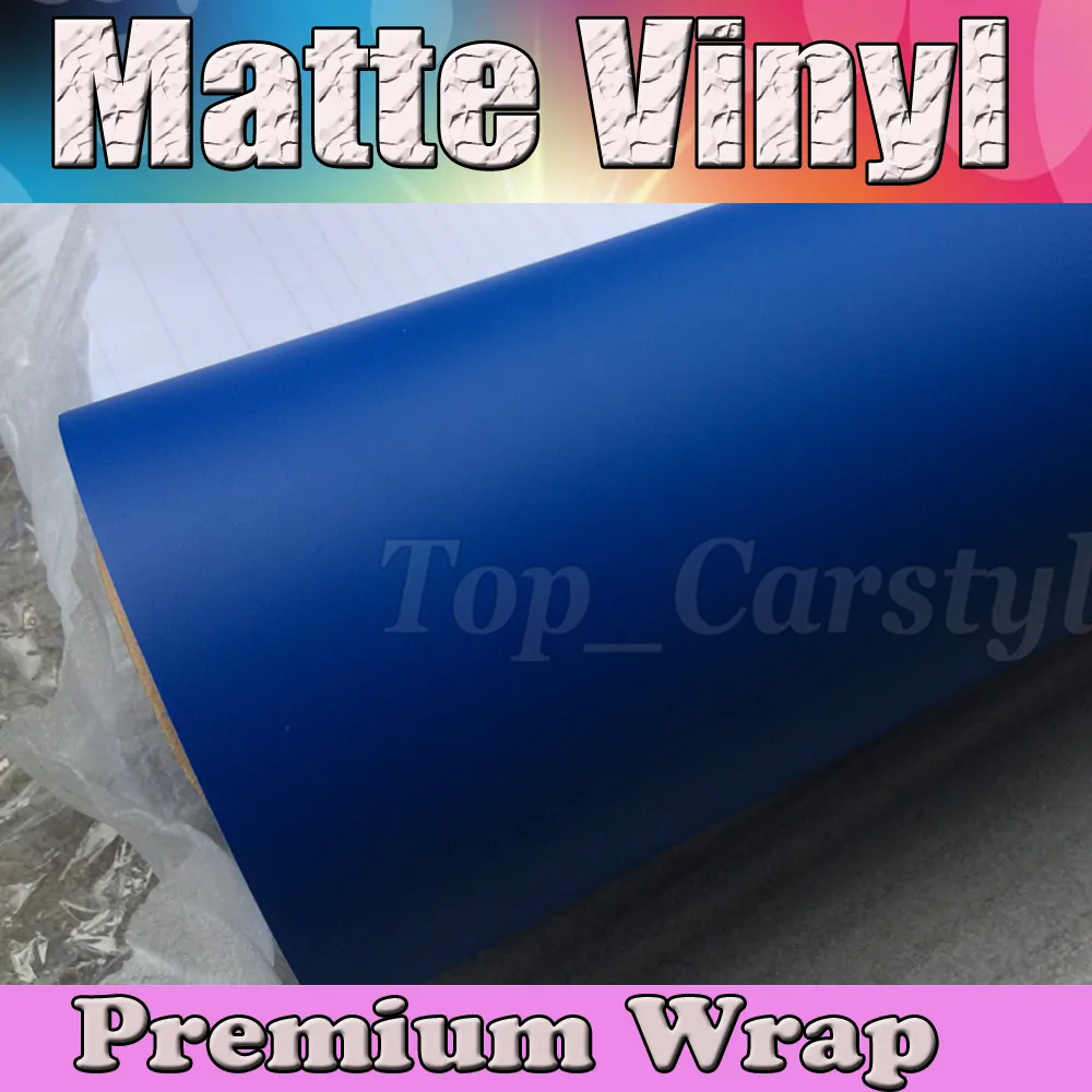 O filme matte azul escuro do envoltório do carro do vinil com bolha de ar livre/vinil mate para o corpo do envolvimento do veículo cobre 1.52x3 0m/rolo (5ftx98ft)