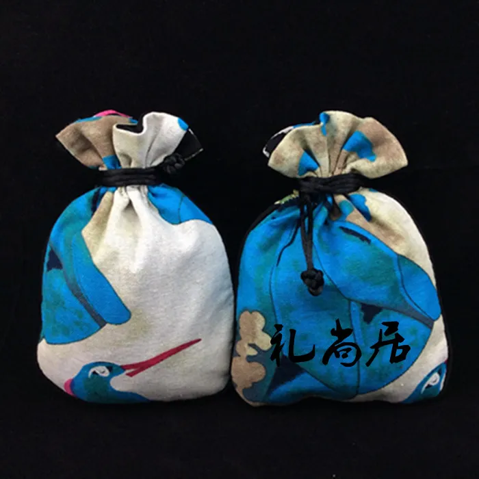 Kleine Floral Doek Craft Gift Tas Katoen Linnen Trekkoord Sieraden Pouch Lavendel Sachet Theezakje Verpakking Bruiloft Verjaardagsfeest Gunst Tassen